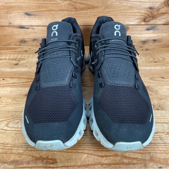 ON Running Cloud 5 Trainers Size UK 8 Womens Black Magnet Surf Running Shoes - Picture 2 of 14